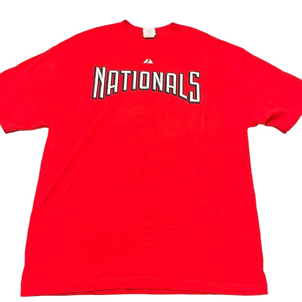 2010 Majestic MLB Washington Nationals Strasburg 37 Jersey T-Shirt - Large Red